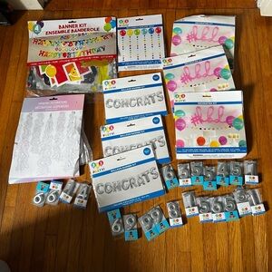 Party birthday, Celebration,congrats, Banner, balloons, candles LOT NEW